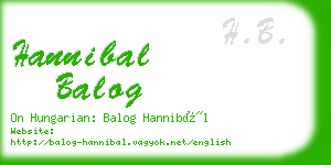 hannibal balog business card